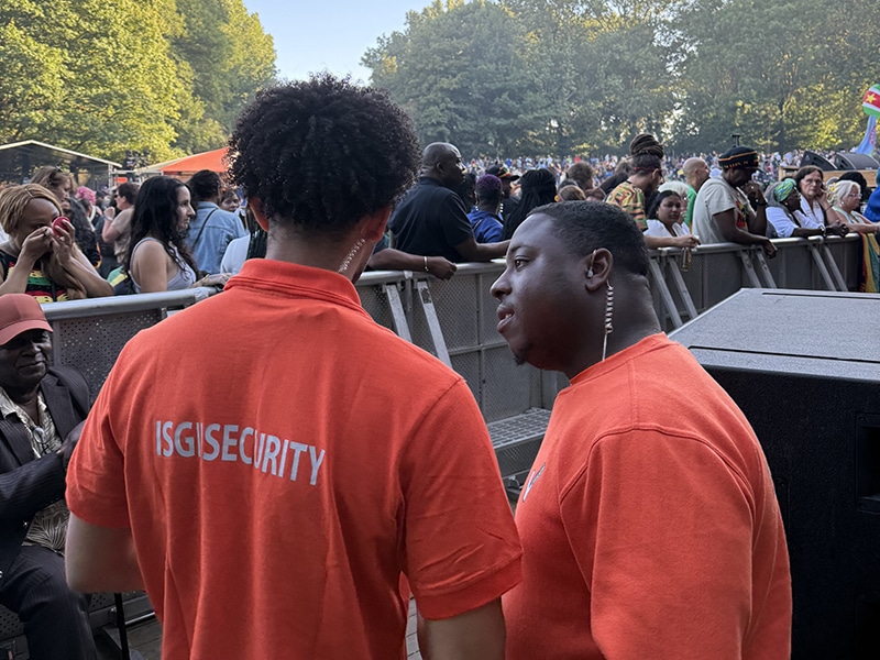 Artiestenbeveiliging tijdens Reggae Lake Festival door ISG Security in Gaasperpark Amsterdam